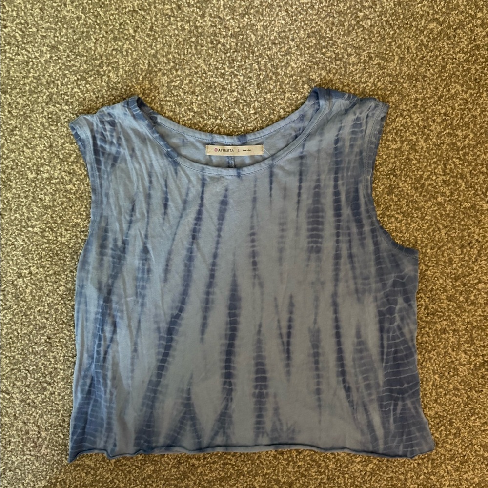 Athleta Women's Blue Tie-Dye Crop Top
